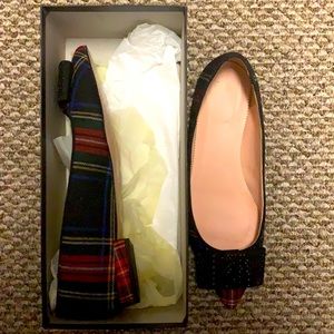 J. Crew Crystal Bow Flats